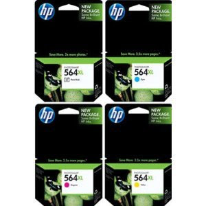 Genuine HP 564XL 4 COLOR-Pack Ink Cartridges -Photo, Cyan, Magenta, Yellow (NO BLACK) **NOT FOR PHOTOSMART PLUS PRINTERS!**