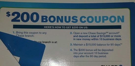 Chase $200 Savings Bonus Coupon Review