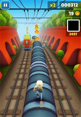 Screenshots of the Subway Surfers game for iPhone, iPad or iPod.