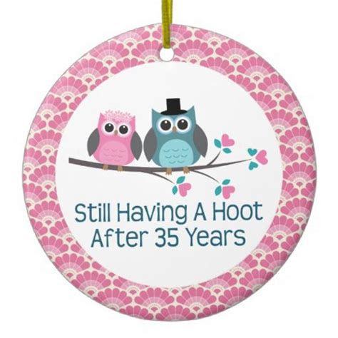 35th Anniversary Owl Wedding Anniversaries Gift