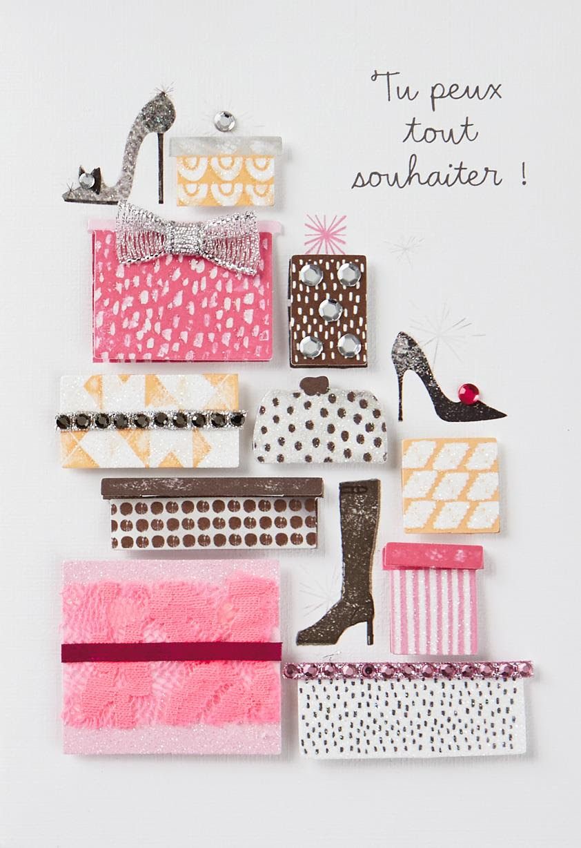  Wishes Are Like Shoes French-Language Birthday Card 