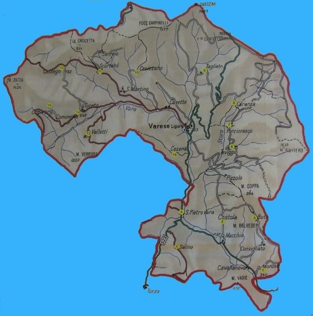 Cartina Varese Ligure