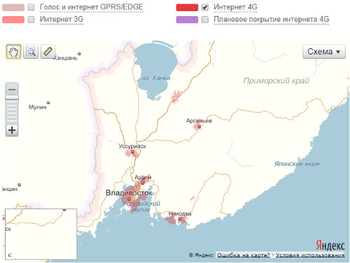LTE МТС в Приморском крае