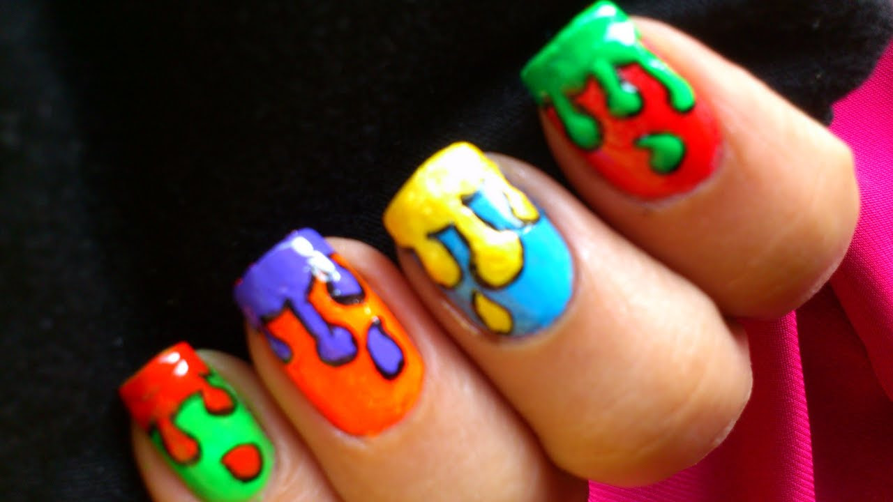 Dripping Paint: Colorful Nail Art for Kids !! - YouTube