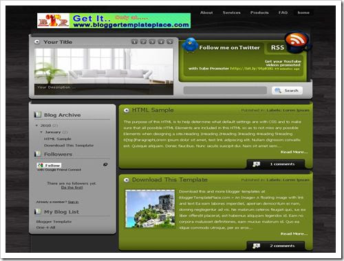 Green Harmony Blogger Template