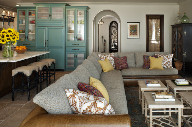 Rustic Mediterranean Beach Home - Mediterranean - Living ...