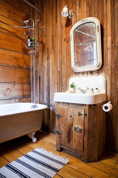 The veining on the marble floor is perfectly paired with the bathroom wall tiles and is just right for those who love contemporary design. 39 Cool Rustic Bathroom Designs - DigsDigs