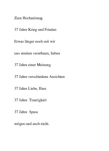 Gedichte Zum Hochzeitstag Fur Meine Frau Kathe Zum 35 Hochzeitstag Am 26 09 Von Anteus