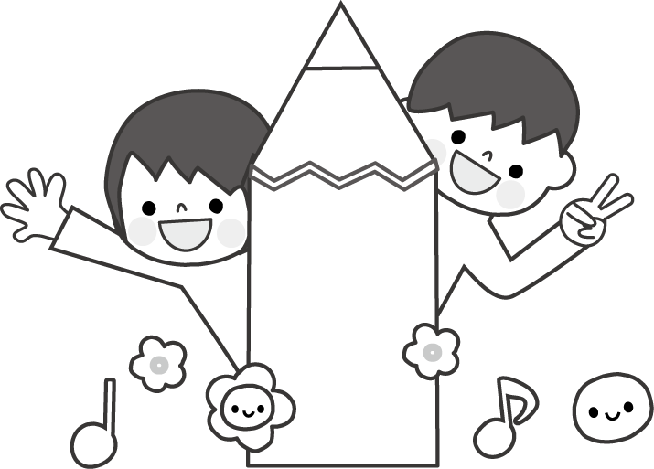 こどもと鉛筆のイラスト 無料イラスト フリー素材