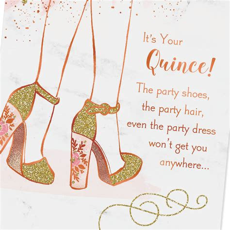Whether you're planning a traditional ball or throwing a trendy bash with your besties, browse our gallery of free quinceañera invitation templates to see your options. sparkly party shoes birthday card for quinceanera greeting cards