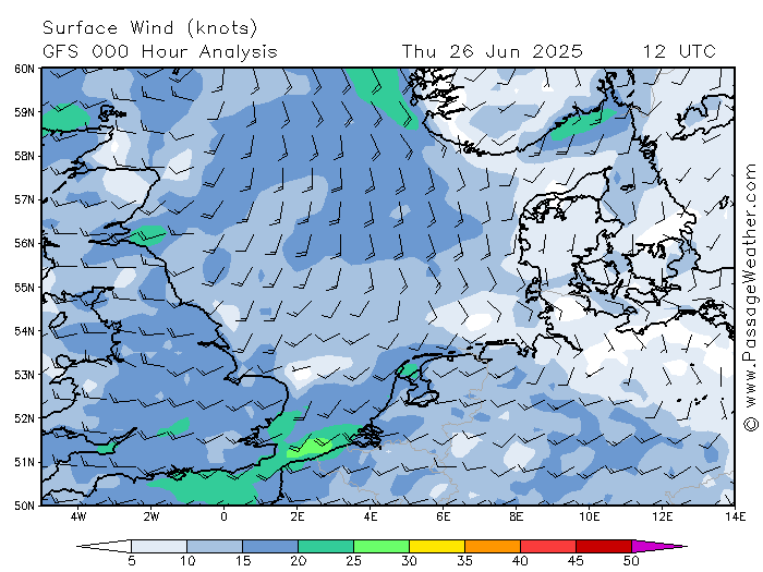 PassageWeather -  Wind, golven en zeewatertemperatuur