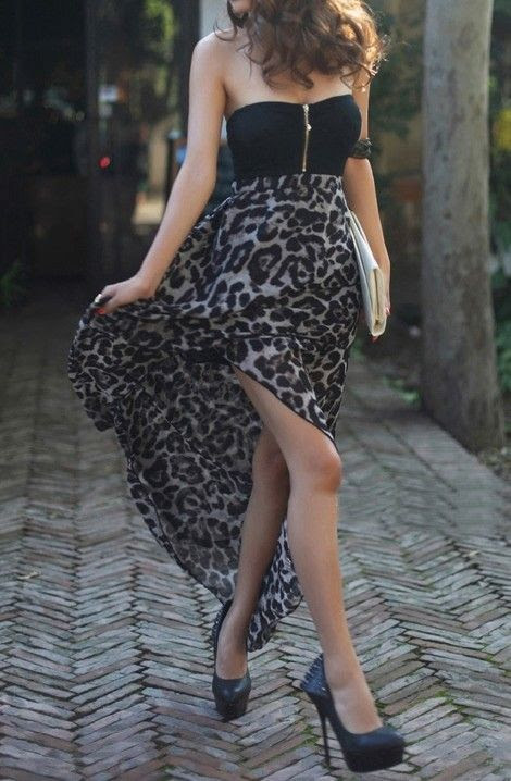 I Love Saving Cash on Women's Fashion • Buy Fashion Clothing – Leopard Chiffon Dress – Casual Dresses – Dresses