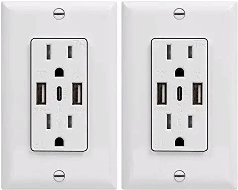 The $20 rca usb wall plate charger turns one of your wall outlets into two usb po. Amazon.com: wall outlet with 2 usb c ports | Wall outlets