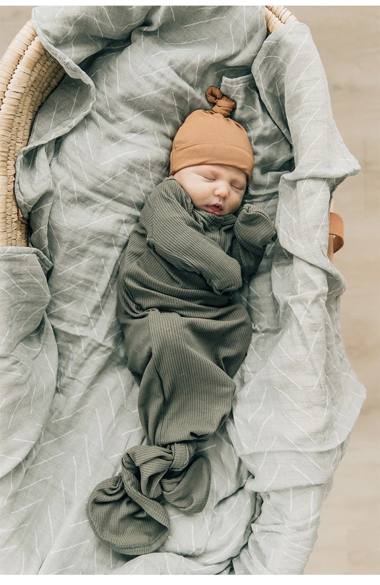 Knotted Baby Gown Cotton Newborn Baby Swaddle Blanket Baby Sleeping Bag Kids Baby Girl Boy Sleeping Gowns Sleepsacks Aliexpress