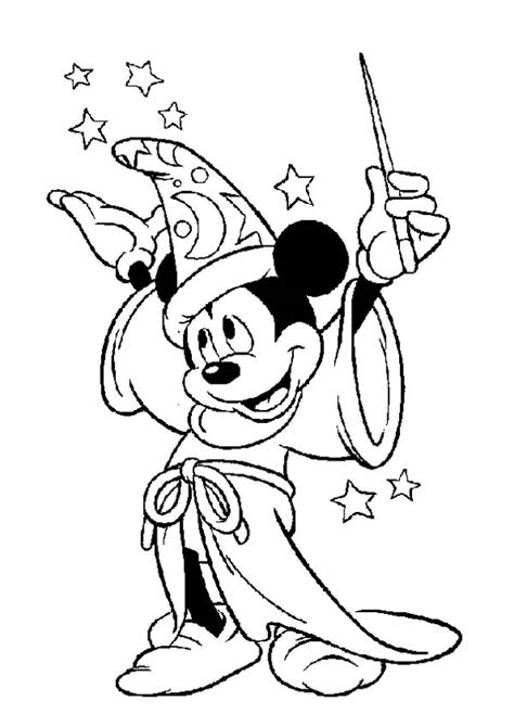 mickey mouse  magician coloring page mickey mouse