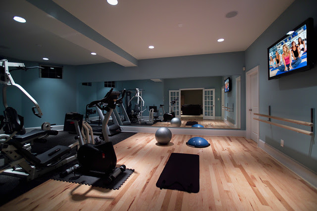 Home Basement Gymnasium and Dance Studio - modern - home gym - dc ...