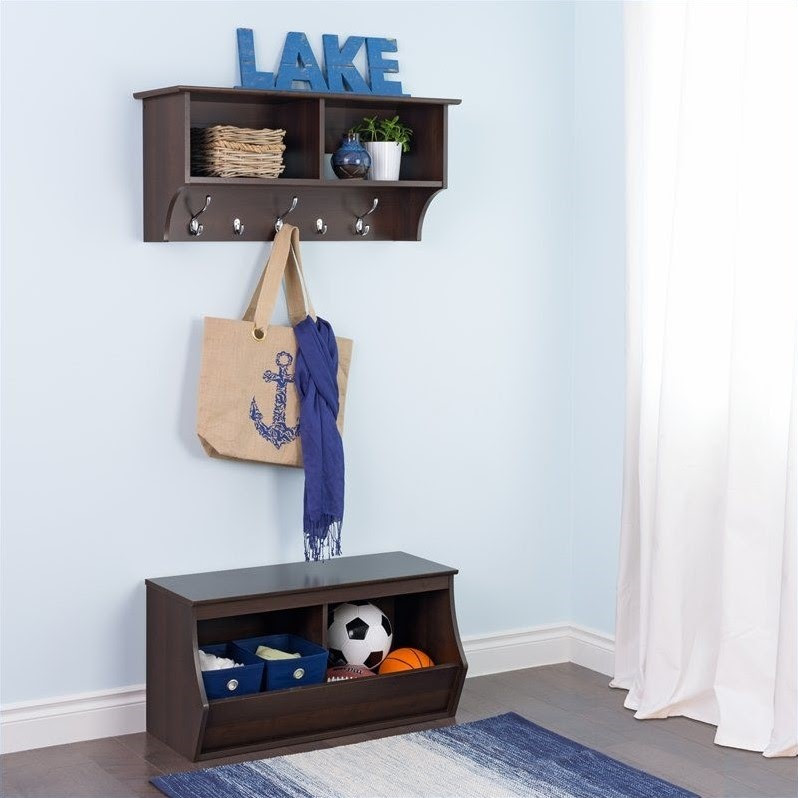 Prepac Fremont 2 Piece Entryway Storage Set (Small) in Rich Espresso