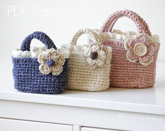 Crochet Tote Pattern 219 - Summer Tweed Mini Tote - Crochet Toddler ...