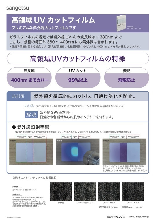 高領域uvカットフィルム Gf 1406 サンゲツ 神奈川 東京 窓ガラスフィルム施工 株式会社filmclan