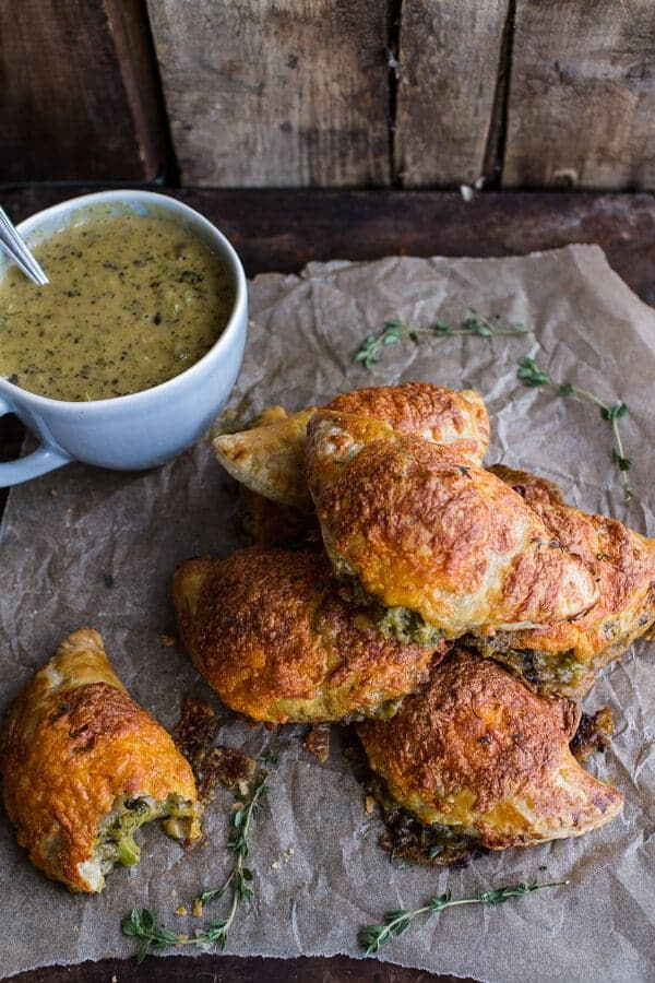 Extra Flakey Broccoli Cheddar Soup Mini Pies | halfbakedharvest.com @hbharvest