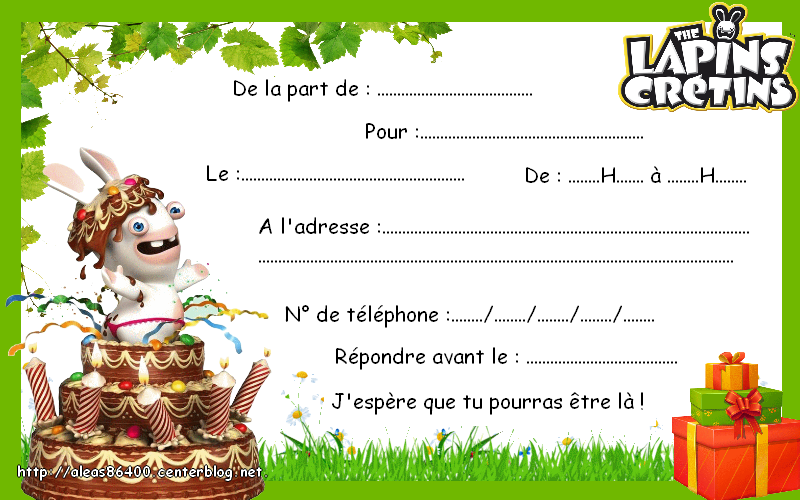 Invitation Anniversaire Lapin Cretin Gallery