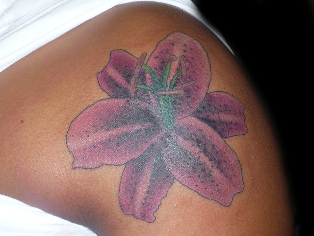This lilly tattoo was done by christina walker at lucky bamboo tattoo