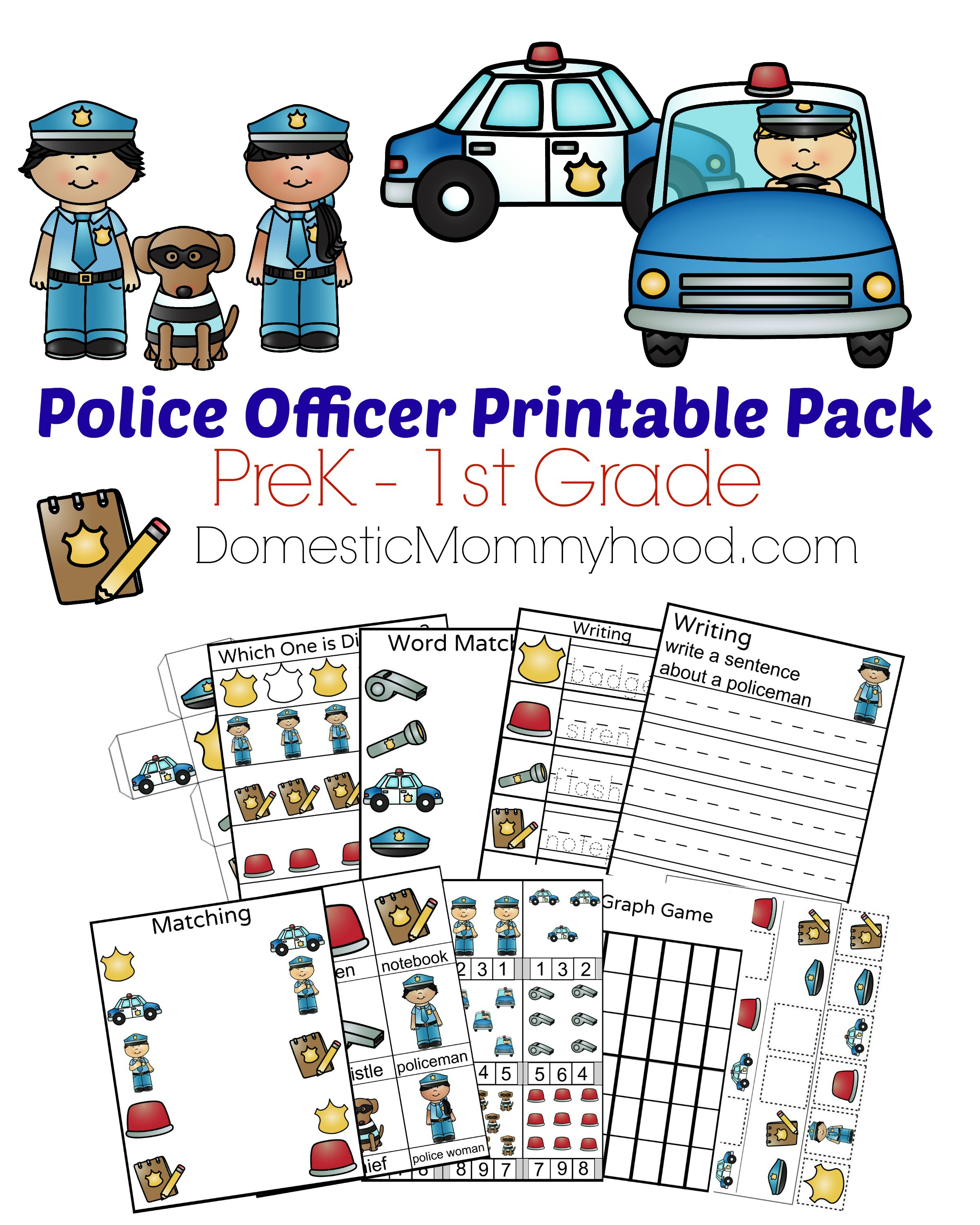 community helpers week theme pre k printable police officer