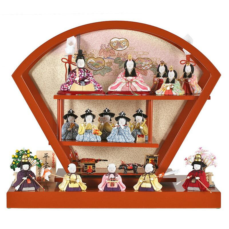 H023 Id 007 段飾り 12号 12号 木目込人形飾り 一秀 木村一秀作 雛 段飾り 十五人飾り 雛 ひな人形 雛人形 H023 Id 007 人形専門店 平安雛 ひなの里
