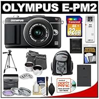 Olympus PEN E-PM2 16.1 MP Digital Camera Body & 14-42mm II R Lens with 32GB Card + Battery + Backpack + 3 Filters + Lens Set + Tripod + Accessory Kit