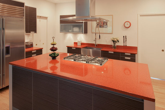 Kitchen Counters: Sturdy, Striking Recycled Glass With Cement