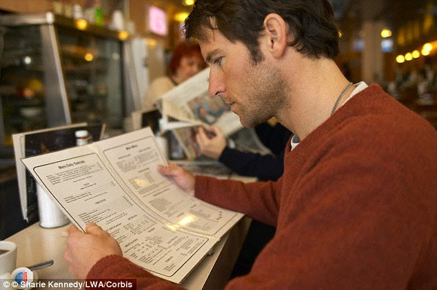 When faced with two almost identical products - one on the left-hand page of a book or menu, stock image pictured, and another on the right - studies found people will choose the product on the page that matches the hand they write with. But, when participants were forced to use their weaker hand, this built-in bias switched