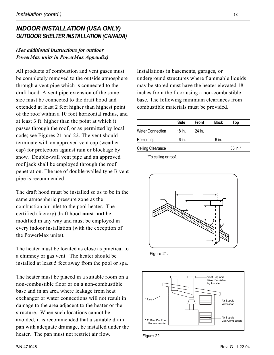 Installation (contd.) | Pentair Pool and SPA Heater ...