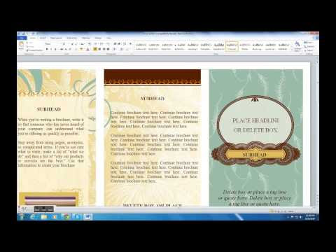 How To Make A Brochure On Microsoft Word 2010 ?