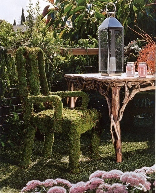 DIY moss covered chair for your garden