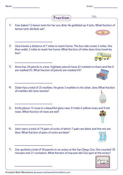 Adding and subtracting fractions word problems #1. fraction word problems worksheets for grade 5 thekidsworksheet