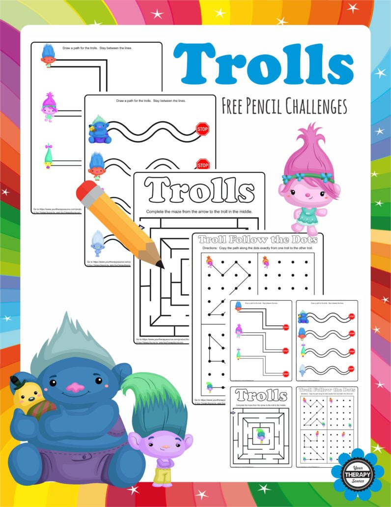  perchance I am finding them fifty-fifty to a greater extent than adorable Info Trolls Pencil Challenges – Free!
