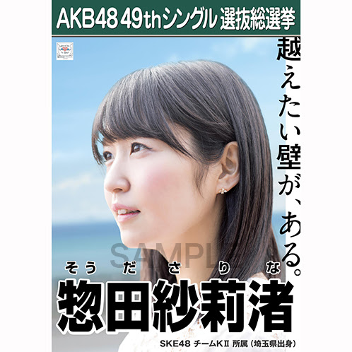 グッズ Akb48 49thシングル選抜総選挙 選挙ポスター 惣田紗莉渚さん応援サイト Sarina Nagoya