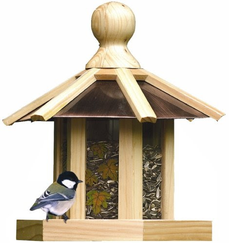 Birdscapes 540 Small Copper Top Pine Gazebo Bird Feeder