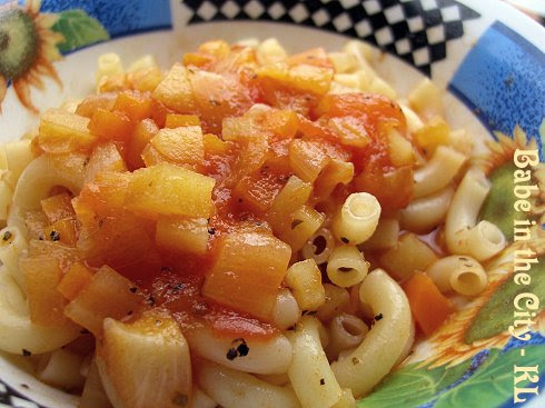 Kiddies Menu - Tomato based Vegetables Stew with Macaroni -f