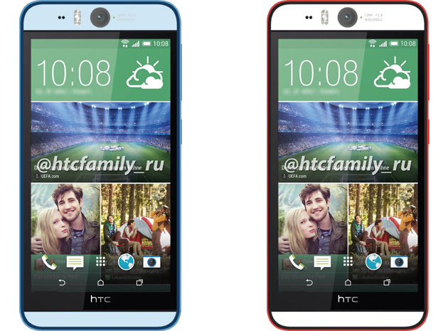 HTC Desire Eye in blue and red