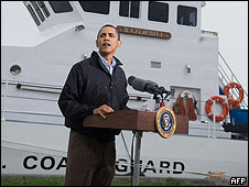 Barack Obama, presidente de EE.UU., en Venice, Luisiana
