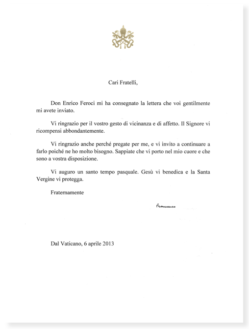 Papa Francesco scrive agli ospiti Caritas - Caritas Roma
