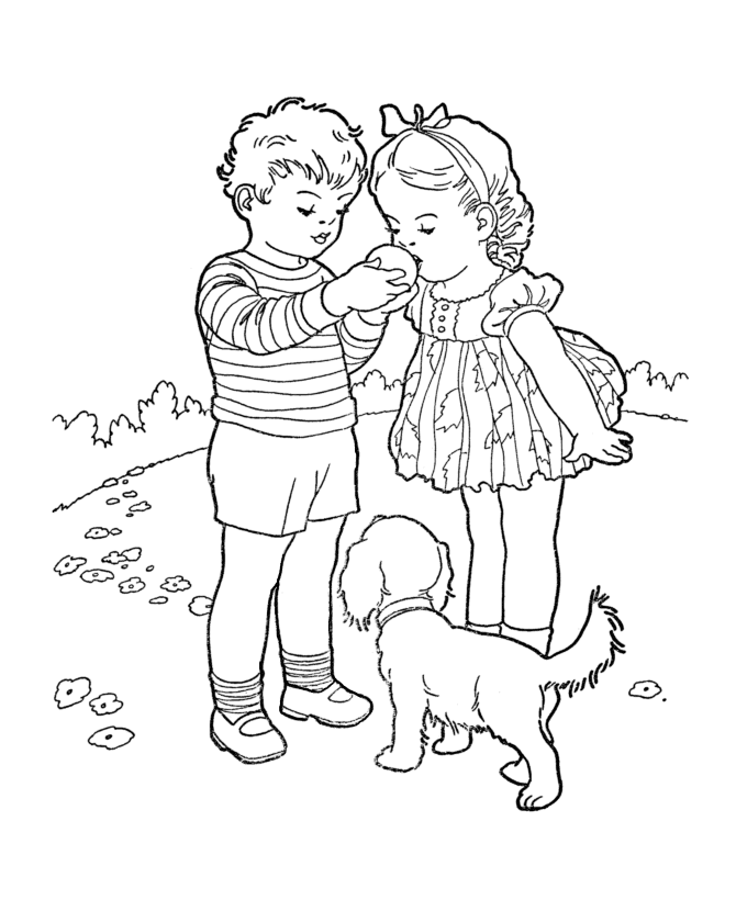 Free Kids Sharing Coloring Page Download Free Clip Art Free Clip