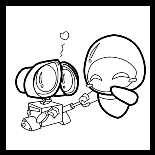 Wall E and Eve Drawings
