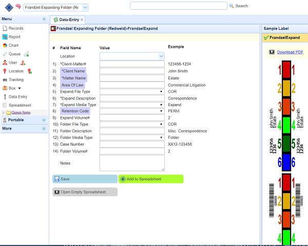 Virtual Labels Printing Software | File Tracking System