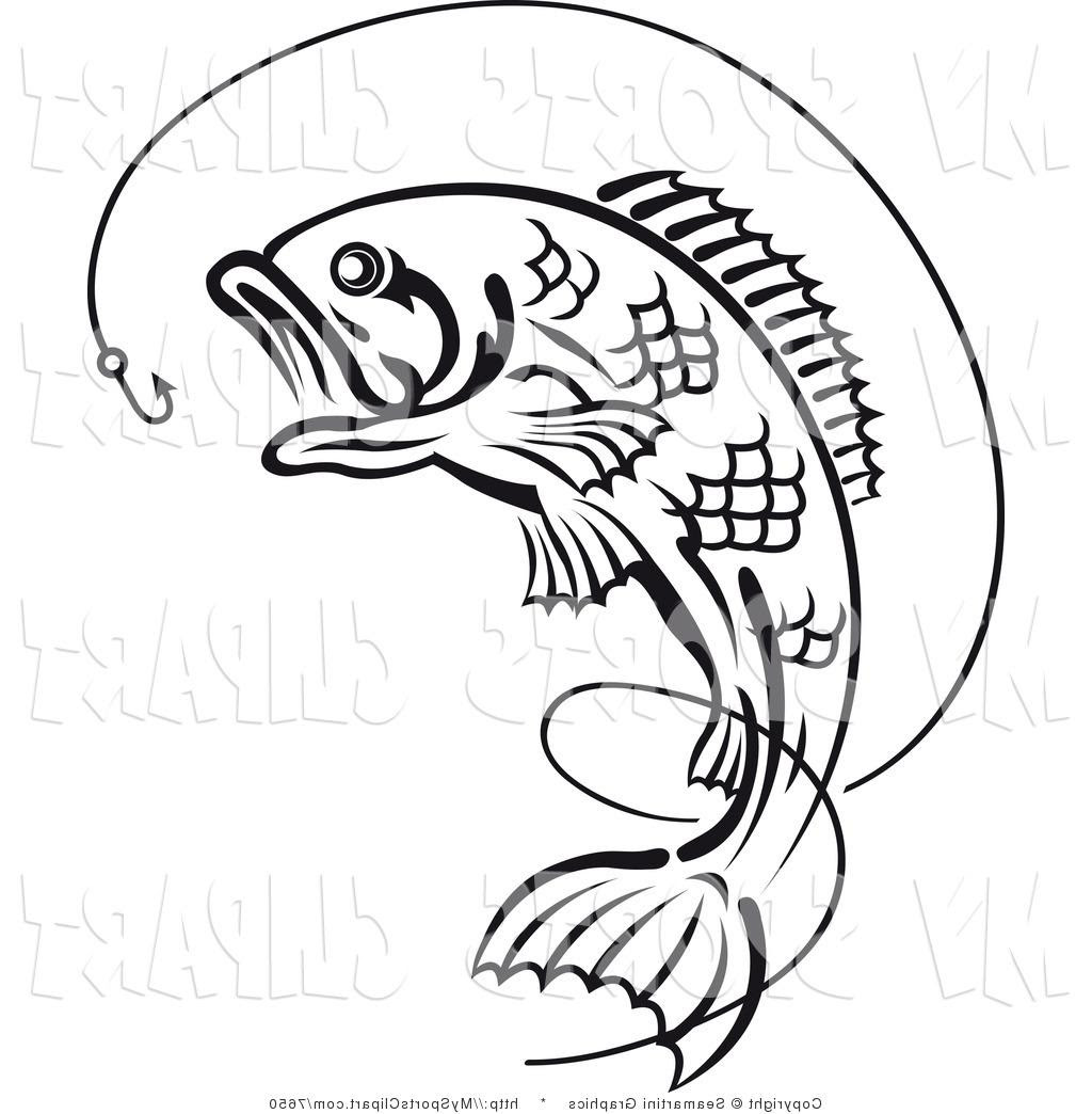 Bass Fishing Drawing at GetDrawings | Free download
