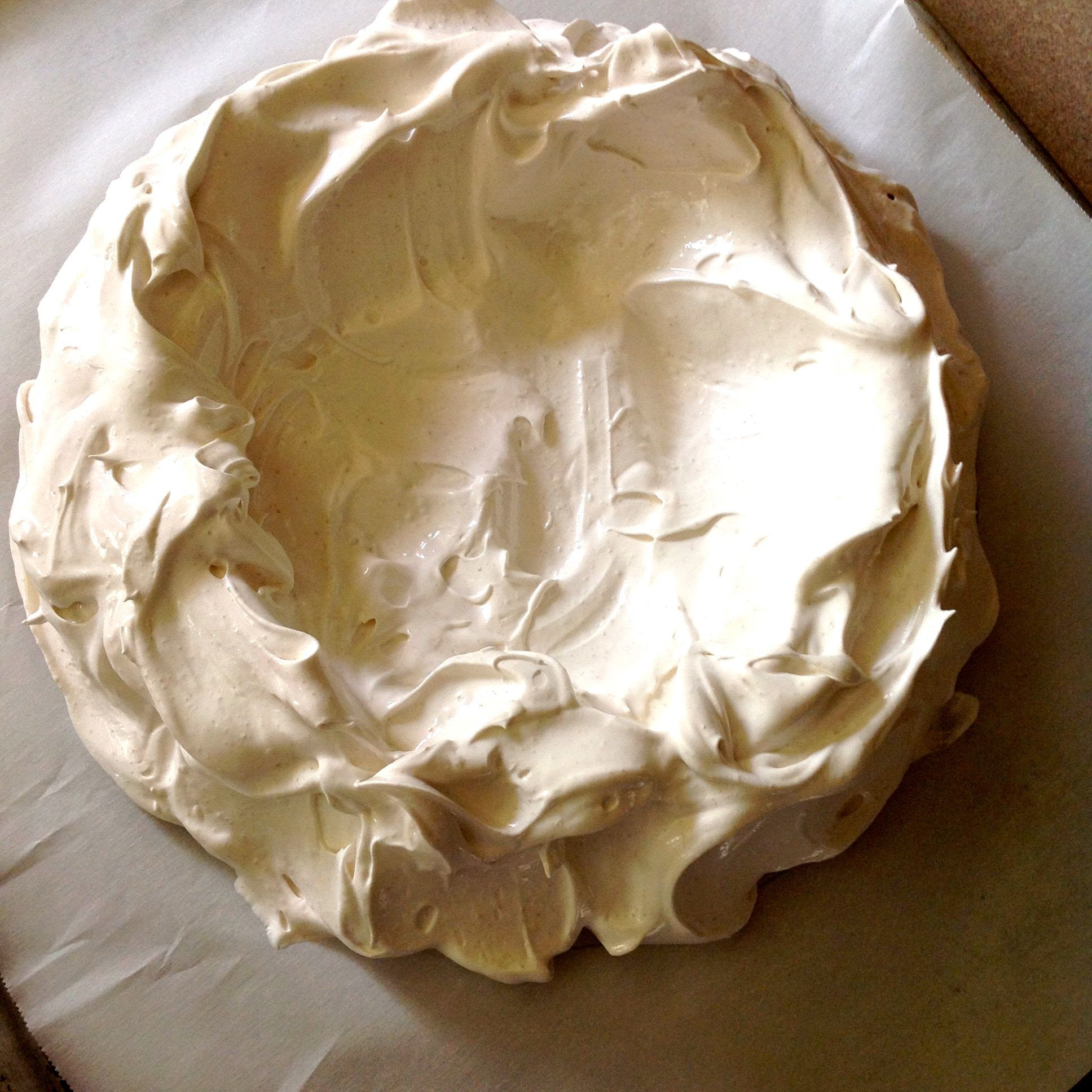 Raspberry Poached Pear Pavlova