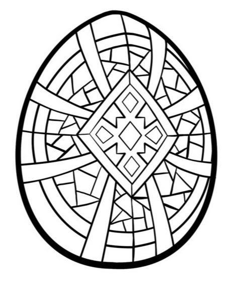 Download Geometric Easter Egg Coloring Page & Coloring Book