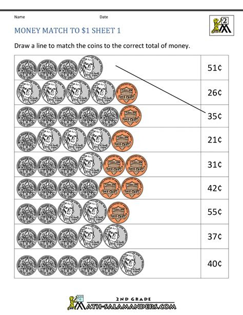  counting money worksheets up to 1