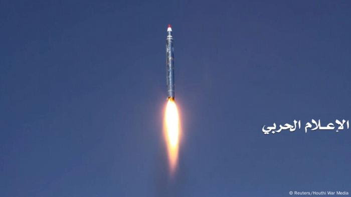 موشکی که شورشیان حوثی به سوی ریاض پرتاب کرده بودند، ۱۹ دسامبر ۲۰۱۷